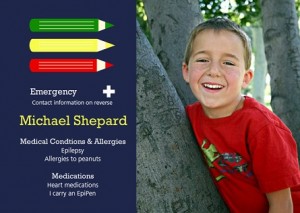 Colored Pencils Photo Allergy Card