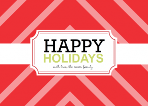 Bold Red Striped Holiday Card