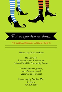 Dance Party Halloween Invitations