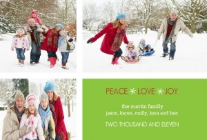 Peace Love Joy Grid (Set) Holiday Photo Cards