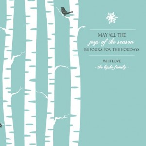 Peaceful Blue Winter Holiday Card