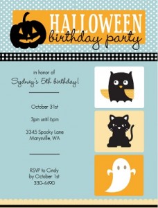 Cute Halloween Animals Halloween Birthday Party Invitation