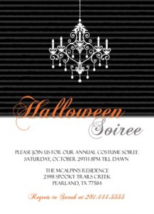 Fancy Black and White Halloween Party Invitation
