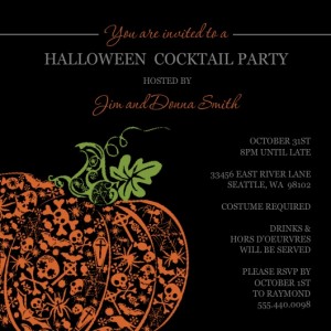 Fancy Pumpkin Halloween Party Invite