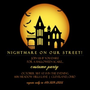 Nightmare On Our Street Halloween Party Invitation