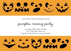 Pumpkin Faces Pumpkin Carving Halloween Party Invitation