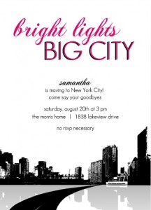 Bright Lights Big City Going Away Party Invitation