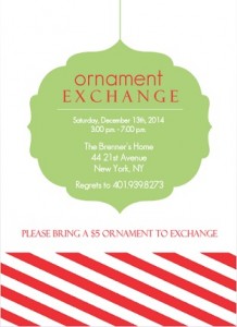 Festive Ornament Exchange Holiday Party Invitation