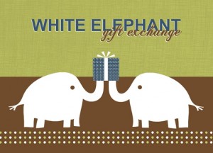 White Elephant Gift Exchange Holiday Party Invitation
