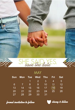 Brown and White Banner Save The Date