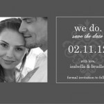 Gray and Elegant White Flourish Save The Date Magnet