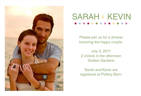 Simple Polka Dot Couples Shower Invite