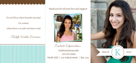 Brown And Blue Banner Monogram Graduation Annoucement_Outside