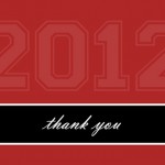 Black Stripe And Letter (Set) Graduation Thank You Card