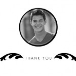 Elegant Black Monogram (Set) Graduation Thank You Card
