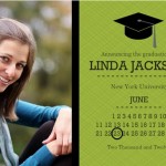 Green And Black Grad Cap And Calendar Graduation Annoucement Magnet