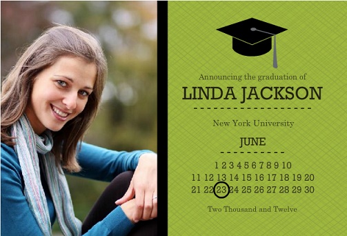 Green And Black Grad Cap And Calendar Graduation Annoucement Magnet Green And Black Grad Cap And Calendar Graduation Annoucement Magnet