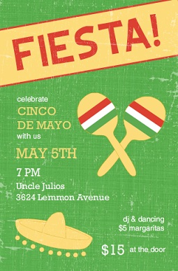 Cinco de Mayo Invitations From PurpleTrail Green Sombrero Fiesta Invitation Wording