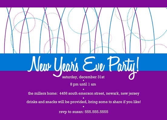 Purple and Blue Geometric New Years Invite
