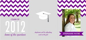 Purple And Gray Chevron Pattern Graduation Annoucement inspirational graduation quotes