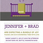 Purple Modern Nursery (Set) Girl Baby Shower Invite