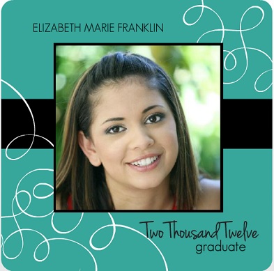 Turqoise Swirl Graduation Announcement Turqoise Swirl Graduation Announcement