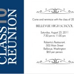 Vertical Blue Stripe High School Reunion Invitation