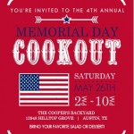 Red Modern Bracket And Flag Memorial Day Invitation