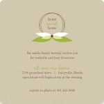 Taupe And Green Leaf Monogram Housewarming Party Invitation
