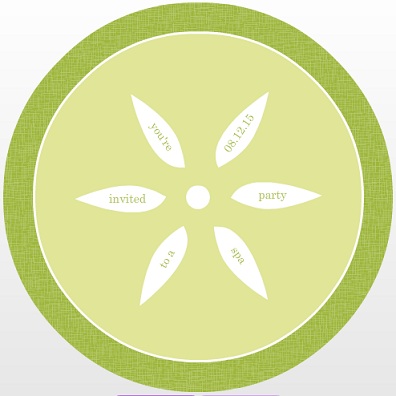 Green Cucumber Spa Party Invitation