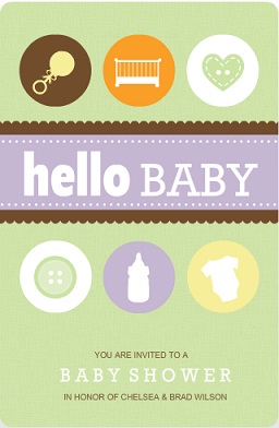 Baby Icons (Set) Neutral Baby Shower Invitation