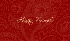 Diwali Cards & Invitations From PurpleTrail Beautiful Red Paisley Diwali Decorations Card