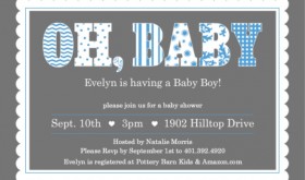 Baby Shower Invitations From PurpleTrail Blue Whimsical Patterns and Scallop Boy Baby Shower Invitation