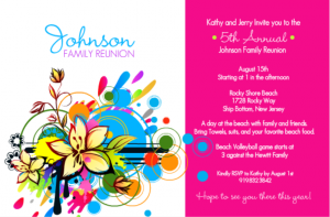 Bright And Bold Family Reunion Ice Breaker Games Invitation