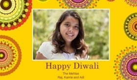 Diwali Greeting Cards Bright Rangoli Photo Diwali Greeting Card