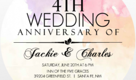 Party Invitations From PurpleTrail Colorful Watercolor 4th Anniversary Invitation Evite Alternatives