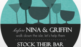 Couples Shower Invitations From PurpleTrail Couples Shower Theme Ideas Blue Circle Invitation