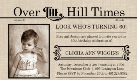 60th Birthday Party Invitations From PurpleTrail Extra!Extra Over The Hill Times 60th Birthday Quotes Invitation
