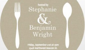 Fork And Spoon Circle Dinner Invite