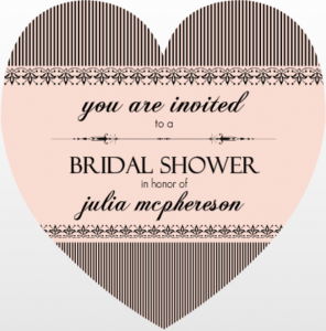 Bridal Shower Invitations From PurpleTrail French Striped Heart Bridal Shower Game Ideas Invitation
