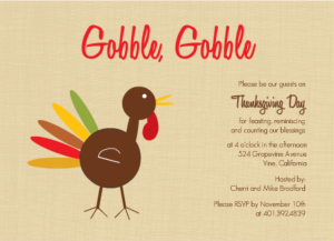 Thanksgiving Cards and Invitations From PurpleTrail Gobble Gobble Turkey Thanksgiving Craft ideas Invitation