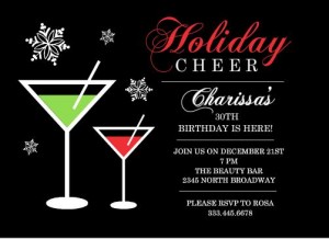 Holiday Cheer Martini Birthday Party Invitation Holiday Party Punch Recipes
