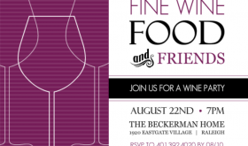 Modern Typography and Purple Wine Party Invitation