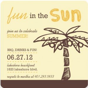 PurpleTrail Party Invitations Orange And Brown Palm Tree Summer outdoor party games