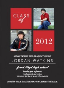School Colors Simple Four Boxes (Set) Graduation Announcement inspirational graduation quotes