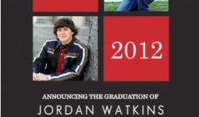 Graduation Announcements From PurpleTrail School Colors Simple Four Boxes (Set) Graduation Announcement