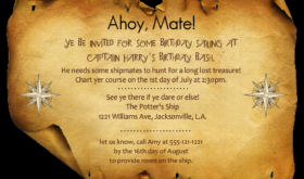 Treasure Map Pirate Party game Invitation