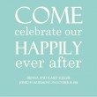 Aqua Happily Ever After 50th Anniversary Party Invitations Aqua 50th Anniversary Party Invitations