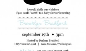 Blue and Black Moustache Boy Baby Shower Invites Moustache Boy Baby Shower Invitation