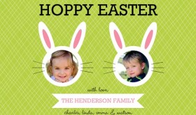 Whimsical Cut Out Hoppy Easter Family Easter Card Cut Out Photo Easter Card